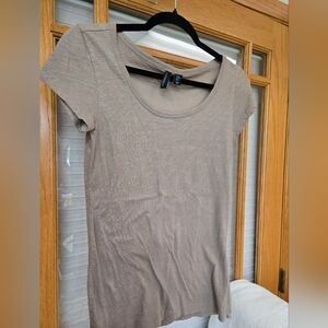 Casual Tan Short Sleeve Top